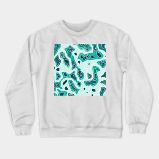 Blue Abstract Pattern of Ocean Depth Map Crewneck Sweatshirt